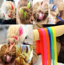 Straight Long Women Hair Extension Colored Colorful Clip in Clip On In Hair Extension Synthetic Hair