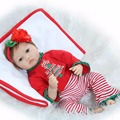 NPKCOLLECTION Brand reborn babies dolls 22 lifelike girl doll reborn red dress child xmas gift Bebe