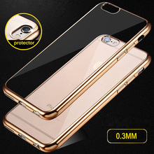 Luxury Ultra Thin Clear Crystal Rubber Plating Electroplating TPU Soft Mobile Phone Case For iPhone 5 5S SE 6S 6 Plus Cover bag