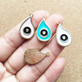 2015 New Jewelry Finding Accessories Fashion Enamel Charms 50PCS Mixed Color Gold Tone Waterdrop Eye Oil