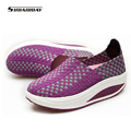 New 2016 Women Weave Swing Flat Platform Shoes Woman Swing Slimming Casual Shoes Women s Fashion