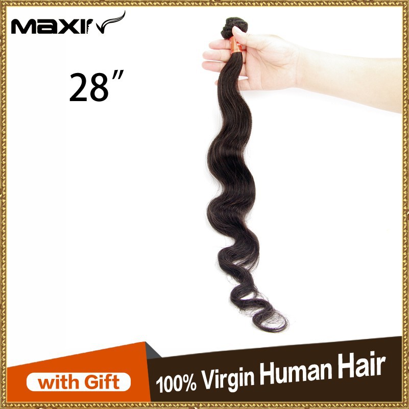 28 Inch Brazilian Malaysian Peruvian Indian Mongolian Body Wave Human Virgin Hair Extension Freeshipping