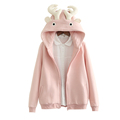 Japanese Fashion 2016 Women s Autumn And Winter Solid Color Elk Loose Cute Kawaii Long Sleeved