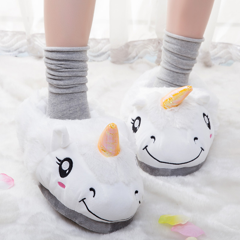 Animal Unicorn Slipper Chaussons Licorne Adultes Women Cute