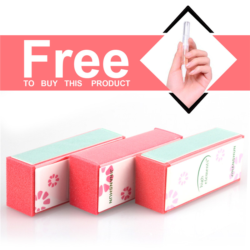 Yaoshun 3Pcs 4 WAY Practical Nail Art Manicure Shiner Buffing Buffer Nail File Sanding Block MANICURE TOOL 1pcs Free Cuticle Oil
