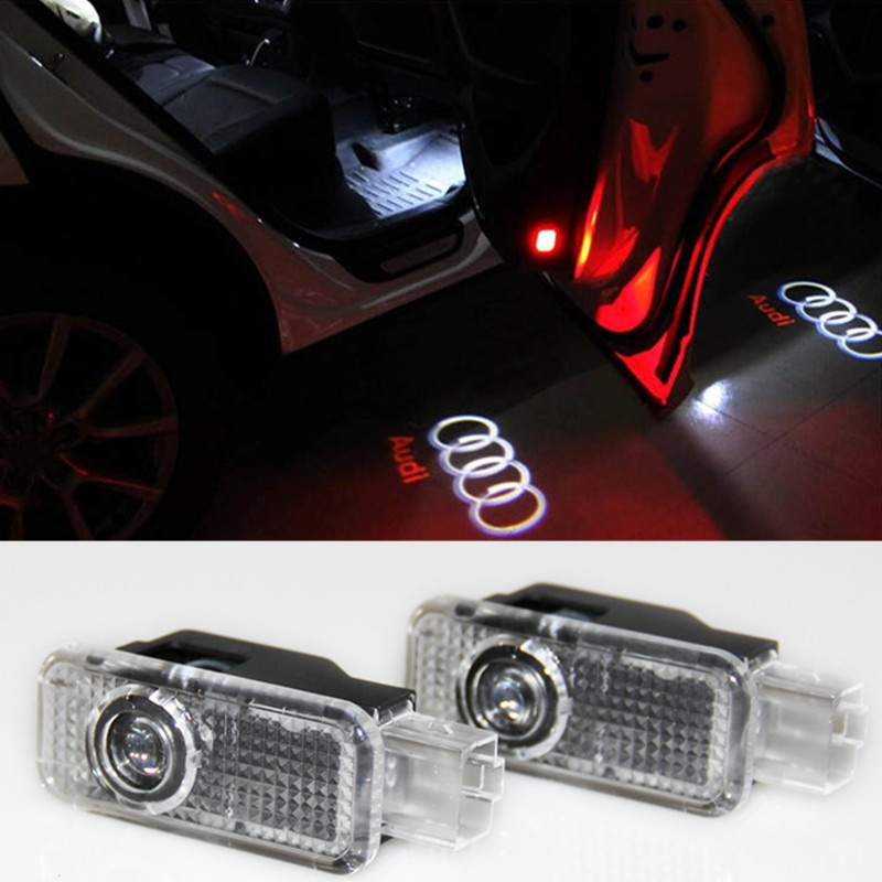 No Drilling LED Ghost Shadow Projector Laser Courtesy Logo Light For AUDI A4 2003-2016 A6 2000-2016