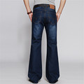 Mens Flared Jeans Boot Cut Leg Flared Elastic Slim Fit Mid Waist Male Designer Classic Denim
