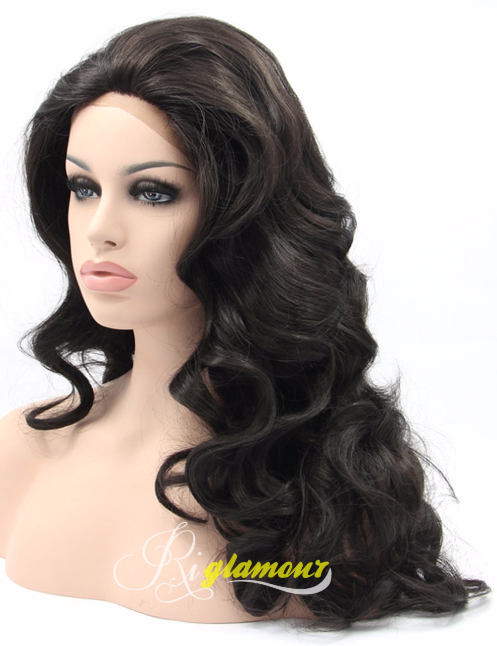Long Black Wig Half Hand Tied Synthetic Lace Front Wigs for Women Heat ... Long Black Wig Half Hand Tied Synthetic Lace Front Wigs for Women Heat ...