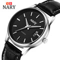 Nary Watches Men Business Fashion Leather Wristwatch Waterproof Watches Quartz Watch Personality Casual Relogio W0809