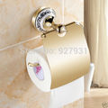 Free Shipping Wholesale And Retail Luxury Golden Color Toilet Paper Holder Wall Mounted Roll Toilet Paper
