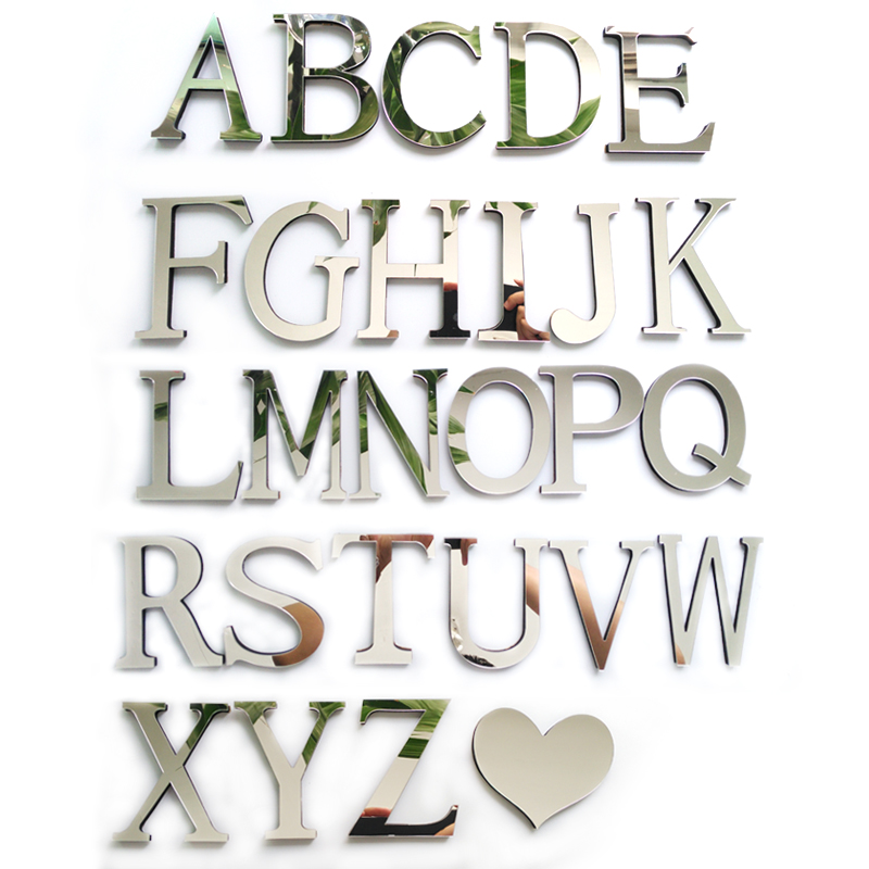 Image of 2016 New Acrylic Mirror 3D DIY wall stickers stickers English letters home decoration free shipping creative personality Special