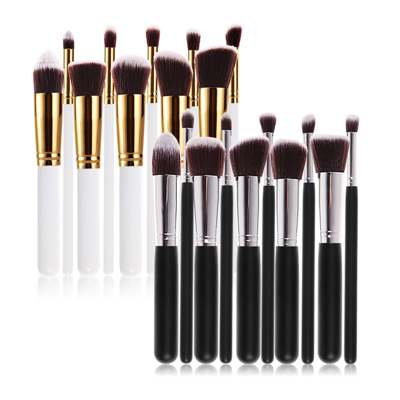 Image of 10 PCS Professional Cosmetic Makeup Tool Brush Brushes Set For Powder Eyeshadow Foundation Make up Set maquiagem G#J6