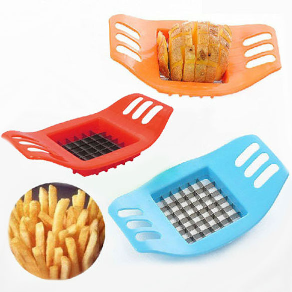Image of Stainless Steel Vegetable Potato Slicer Cutter Chopper Chips Making Tool Potato Cutting Fries Tool Kitchen Accessories E#CH