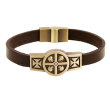 Vintage Retro Pulseira Homens Masculina Couro Male Cool Leather Cross Skull Bracelet Biker Mens Steampunk Leather Jewellery