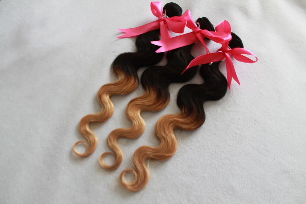 Ombre Hair Extensions two Tone Malaysian Virgin Hair body wave 3Pcs Ombre malaysian Hair Weave Malaysian human hair  body wave