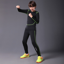 2016 kids compression set for sports football&basketball training clothing running clothes compressed tops shirt+tight leggings
