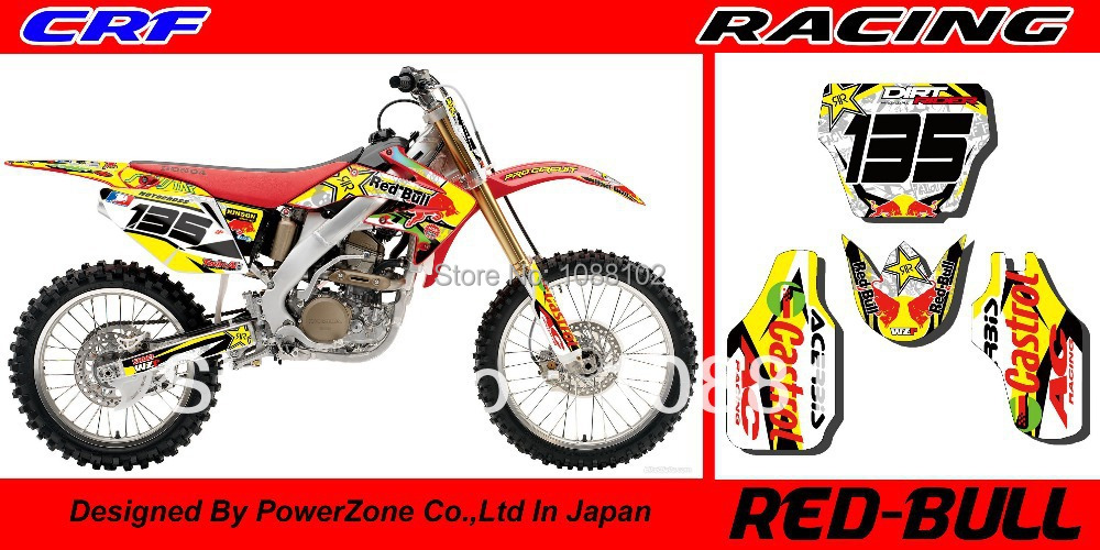 Team  Graphics & Backgrounds Decals 3M Stickers for CRF XR CRM Series  Motorcylce Dirtbike Racing Free Shpping