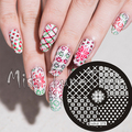 New Stamping Plate hehe78 Nail Art Stamping Quarter Template Winter Snowflake Nordic Knits Image Transfer DIY