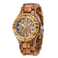 Free Shipping Mens Wooden Watches Top Brand Luxury Watch 2016 Newest Japan Movement Zebra Wood Men