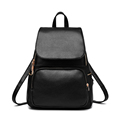 Daypack Multi Pockets Flap Bag Women Solid Color Fashion Preppy Style Zipper Backpack 2016 New Trendy