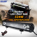 Oslamp 324W 23inch CREE Chips LED Work Light Bar Offroad Led Bar Tri row Combo Beam