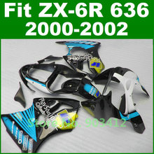 Fairing kit For Kawasaki 2000 2001 2002 zx6r fairings blue play station 2 Ninja 00 01 02 zx636 B1L8 plastics body kit