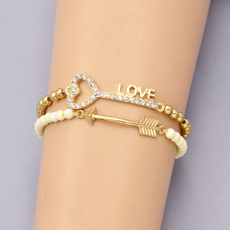 Image of New fashion accessories jewelry bead chain link key love arrow charm bracelet nice gift for women girl B3369