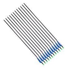 12pcs Archery Carbon arrows 30 Length Plastic Feather 80 Carbon Arrow shaft for Recurve Bows Carbon