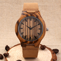 Relogio Femininos Handmade Natural Wood Watch Men Women Dress Genuine Leather Band Mens Lady Creative Wrist