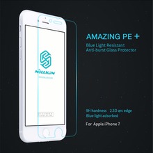 Nillkin PE+ 9H 2.5D Eyes Care Anti-Brust Tempered Glass for iphone 7 Green Screen Protector for iphone7 glass touch screen 7