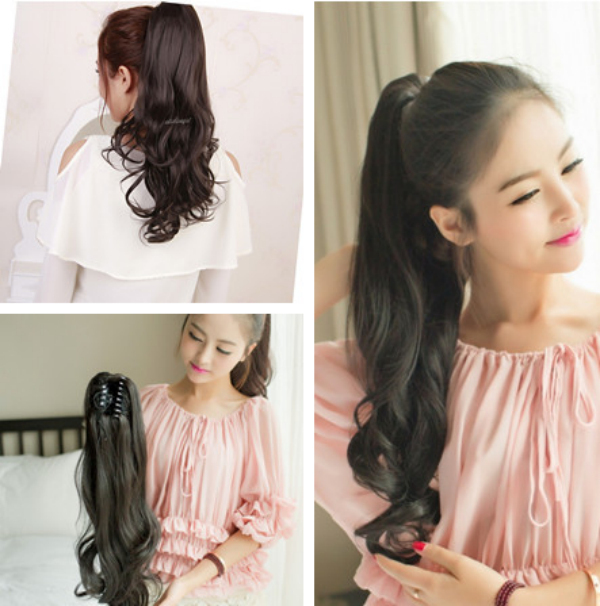 hair extensions Wavy Style Claw on hair piece black brown blonde USA ...