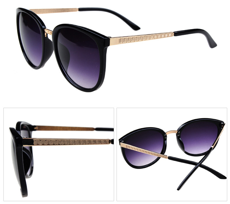 New 2014 fashion vintage Big Lenses brand design Metal sunglasses Luxury retro women s round sun