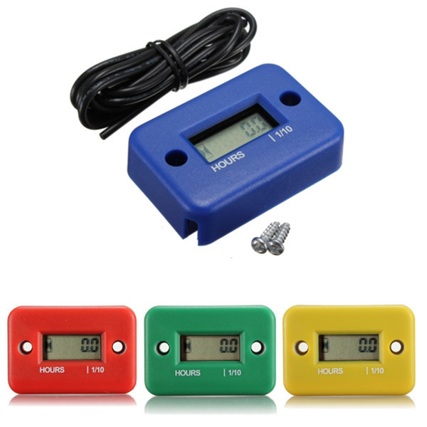High quality Inductive Digital Hour Meter for Bike Motorcycle ATV Snowmobile Marine Boat Ski Dirt Gas Engine