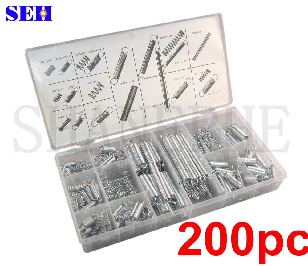 200pc Brand New Steel Spring Compression Extension Spring Assortment Combination Tool Set