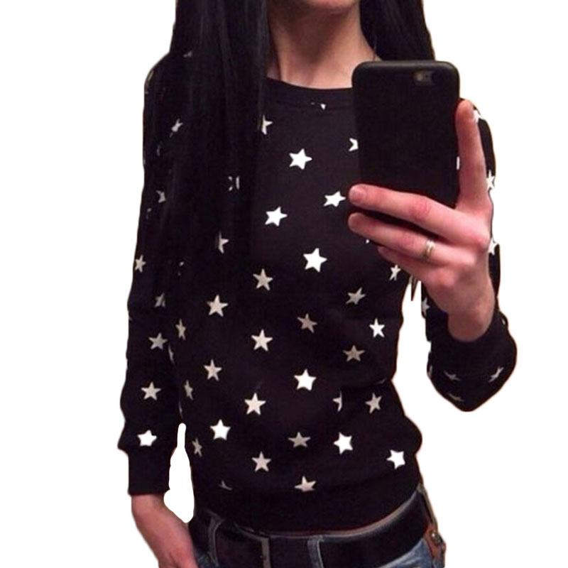 Image of Women Sweatshirt Tracksuit Casual Stylish Plus-size Loose Star Jumper Shirt Floral Top Blouse Tee Pullover S/M/L/XL Hoodies