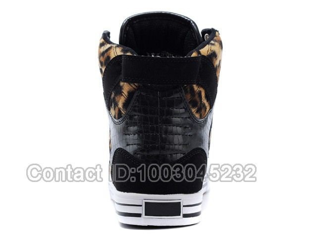Wholesale Justin Bieber Supring Yellow Black Leopard Print Suede Sky High Top Skate Shoes_2