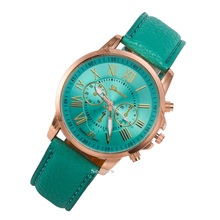 NEW Best Quality Geneva Platinum Watch Women PU Leather wristwatch casual dress watch reloj ladies gold