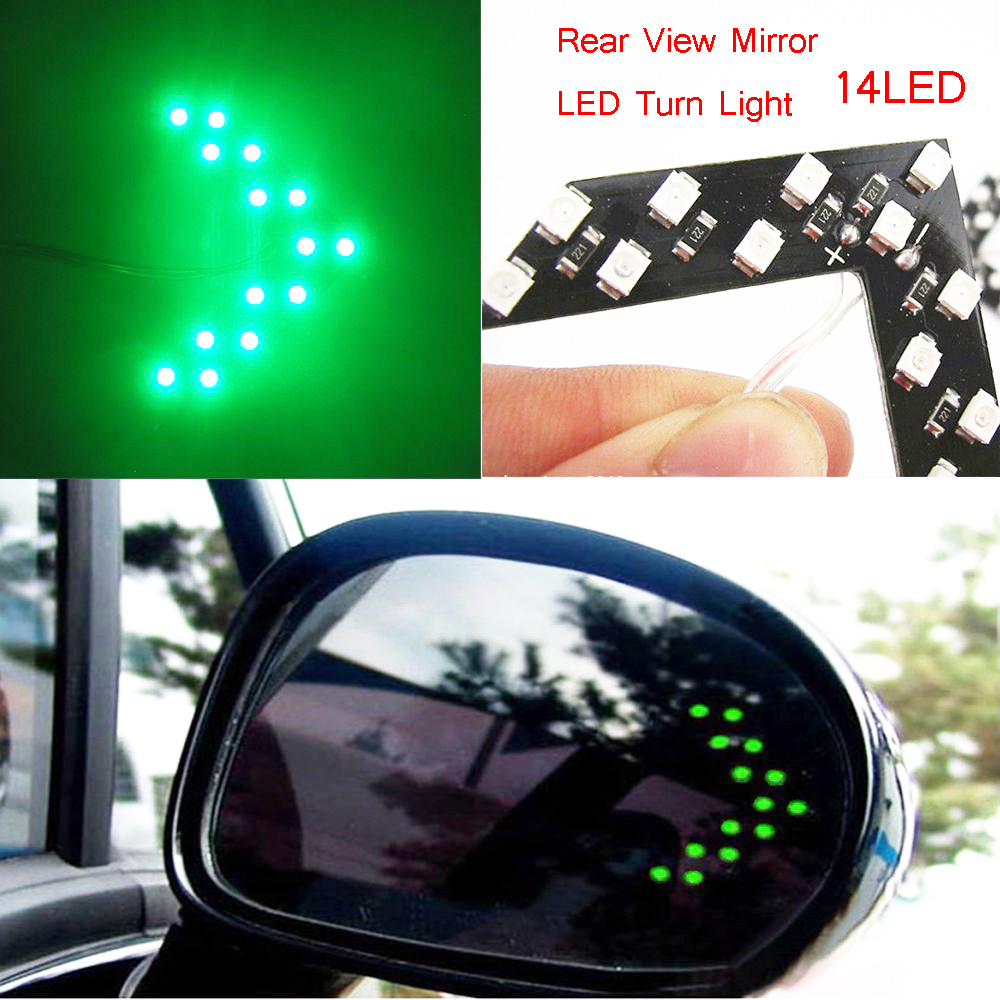 Image of Free shipping Car styling 14 SMD LED Arrow Panel For Car Rear View Mirror Indicator Turn Signal Light Car led Parking