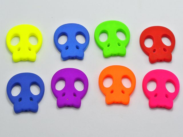 flat skull beads