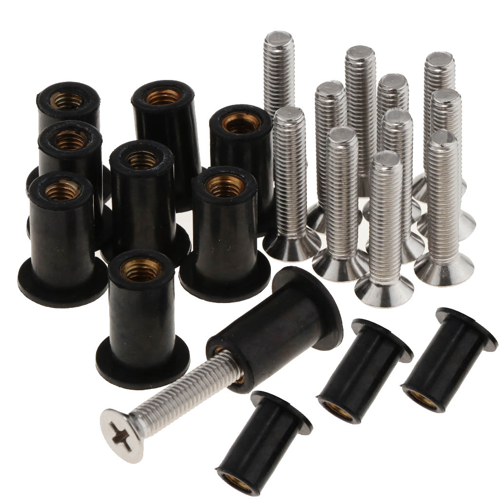 Well Nut Mounting Kit Scotty 133-50; 50 Pack Well Nuts & BLACK Screws 