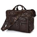 Promotion vintage genuine leather men messenger bags cow leather portfolio briefcase shoulder bag crossbody 15 6
