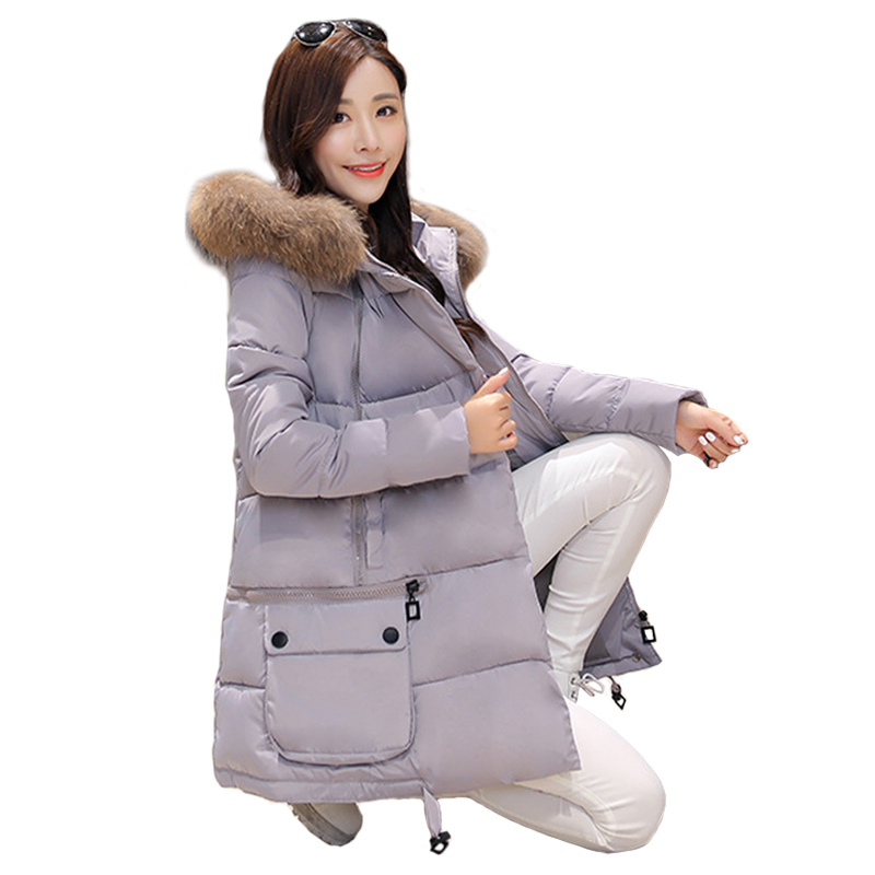 Women Winter coats with Fur collar Cotton Parkas for Women Winter jackets Long style Ladies Padded coat Snow Coat and jacket