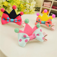 Happy 4 pcs/lot Cute Kids Hair Clips Three-dimensional Crown Barrettes Lovely Girls Hairpin Princess Gift Duck Clip