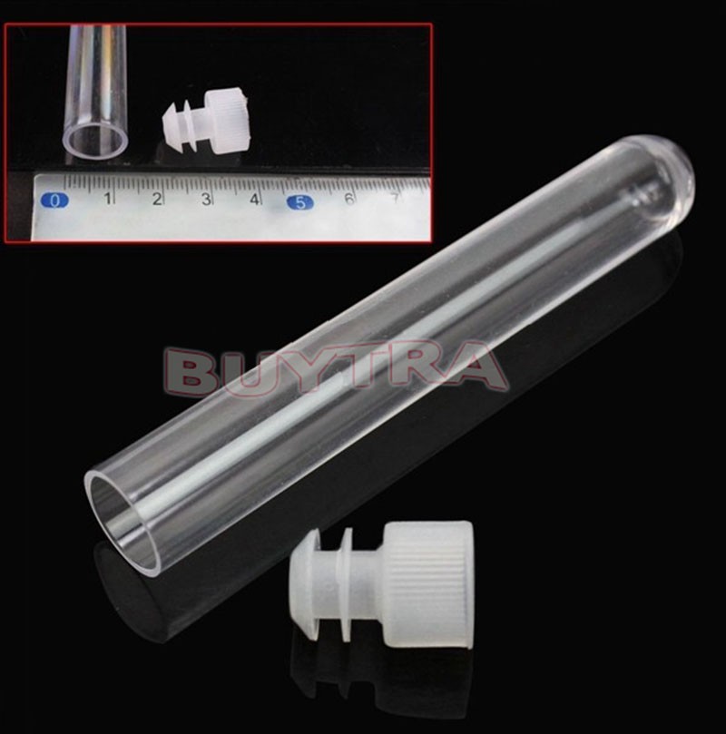 2019 Wholesale 12x100mm Clear Plastic Test Tubes With White Caps Stoppers Test Tubes From
