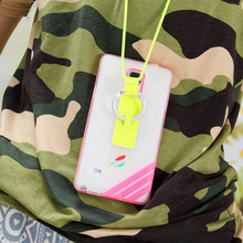 New Arrival ! Transparent PC hard lanyard case for Samsung Galaxy Note 4 with stand function 100pcs/lot