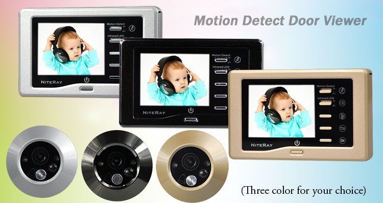 Strong IR Infrared Eye Door Doorbell Peephole Viewer Camera Video Door Viewer With Motion Sensor