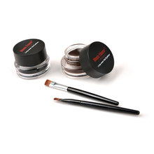 Rosalind Eyes Makeup 2 in 1 Black Brown Colors Long Wear Gel Eyeliner with Small Brushes