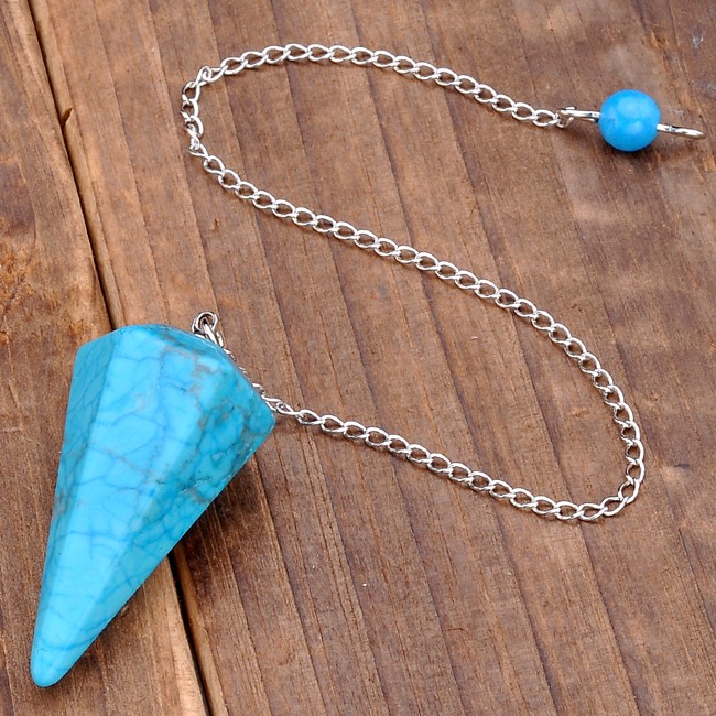 Natural Gemstone Crystal Faceted Pendulum Pyramid Healing Chakra Dowsing Pendant