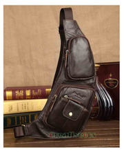 Men’s Vintage Genuine Leather Travel Hiking Cycling Riding Motorcycle Bike Shoulder Messenger Sling Chest Bag