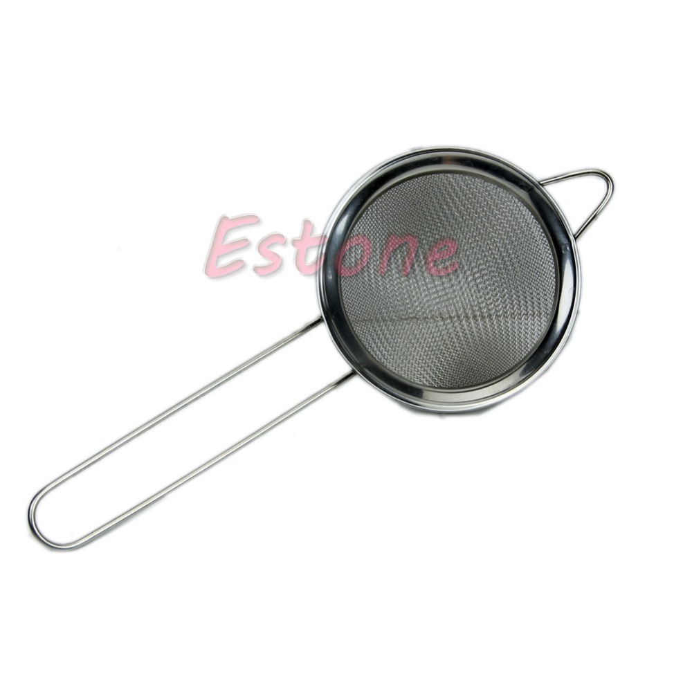 F85 Free Shipping Stainless Steel Mesh Flour Sifting Sifter Sieve Strainer Tea Baking 8CM